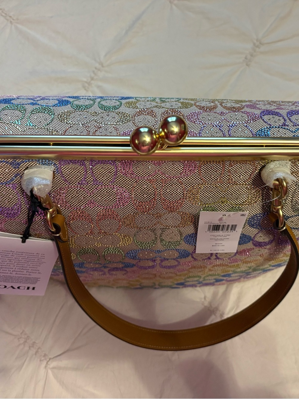 Coach Multicolor Signature Frame Satchel with Gold Hardware - Picture 3 of 11